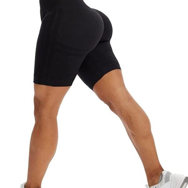 شلوارک ورزشی زنانه Seamless Yoga Shorts High Waist Scrunch Butt Sports Tummy Control Butt Lift Stretchable Tights Waist Compression Fitness Gym for Women