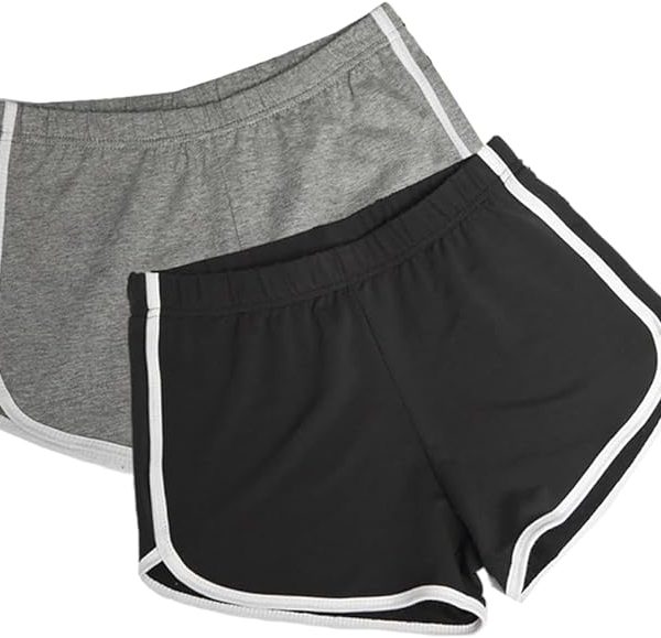 شلوارک ورزشی زنانه Sweet seven Women's Cotton Gym Yoga Shorts - 2 Pack Summer Running Active Dance Elastic Shorts