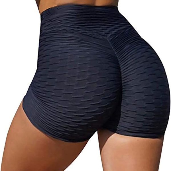 شلوارک ورزشی زنانه High Waisted Yoga Shorts for Women Ruched Hot Pants Butt Lifting Running Tights | TitTok Shorts