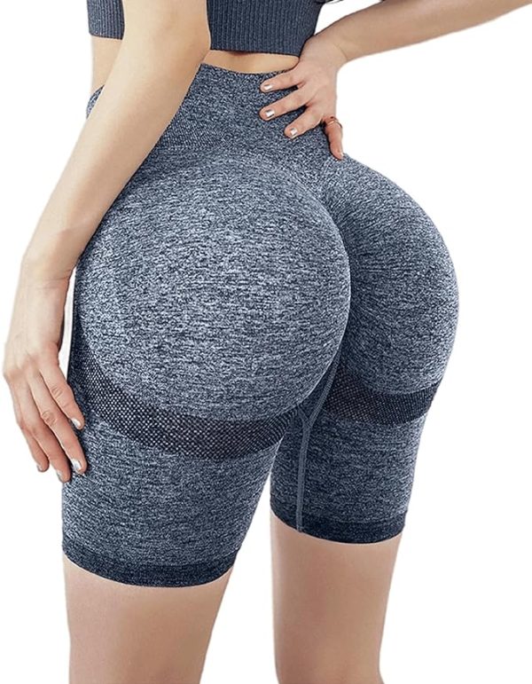 شلوارک زنانه ورزشی Yoga Shorts High Waist Leggings Sport Pants Seamless Tummy Control Butt Lift Stretchable Tights Waist Compression Scrunch Butt Fitness Gym for Women