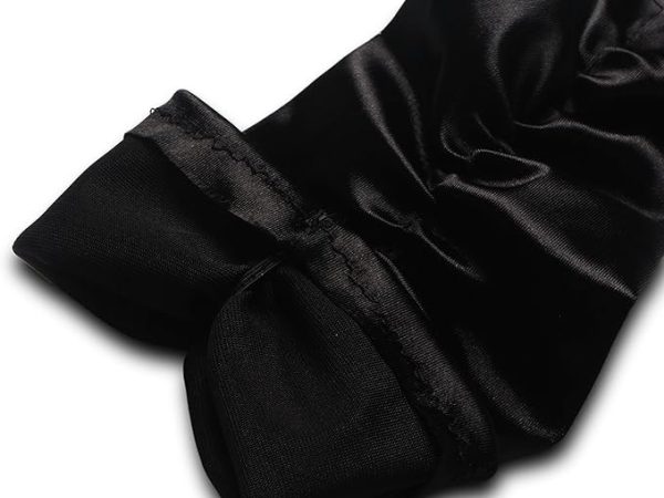 دستکش Sweet seven Vintage Glamour: 20’s Opera Gloves - Flapper Costume Accessory, Finger-less Elegance, Classic Satin Elbow Length for Women - تصویر 6