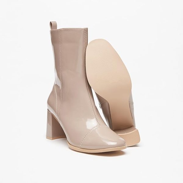 بوت Flora Bella Women Solid Boots With Block Heels And Zip Closure - تصویر 4