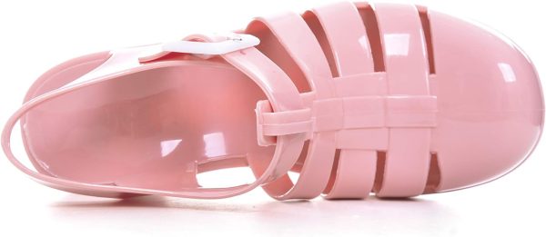 کفش Women Crystal Jelly Sandals Summer Women Rain Boots Retro Slingback Strappy Heels/Flat Sandals For Women - تصویر 4