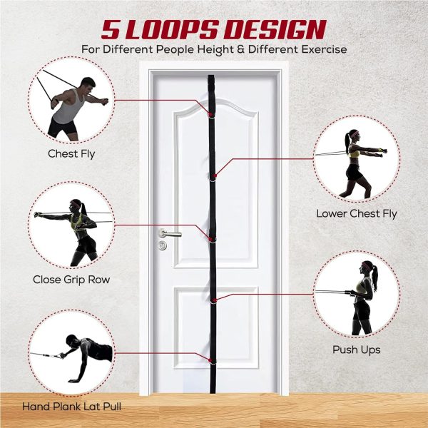 کش ورزشی Resistance Bands - Door Anchor Strap Upgraded 200lbs Anti Snap Tube Workout Bands For Working Out Men And Women 14pcs Exercise Bands With Door Anchor Ankle Straps Training Manual And String Bag - تصویر 4