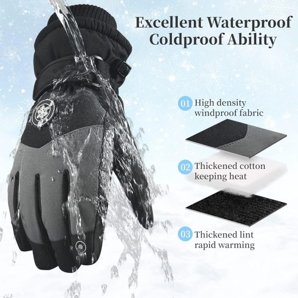 دستکش Waterproof Thermal Gloves For Women, NAWOKEENY Winter Warm Gloves, Windproof Touch Screen Gloves with Cushioned Palms, Suitable for Cycling, Running, Climbing, Hiking Outdoor Sports - تصویر 5