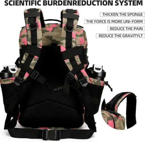 کیف ورزشی SickSock Crossfit Gym Tactical Backpack for Men and Women 45L Large Rucksack Army Assault Pack Molle Hiking Outdoor Bag Backpacks - تصویر 5