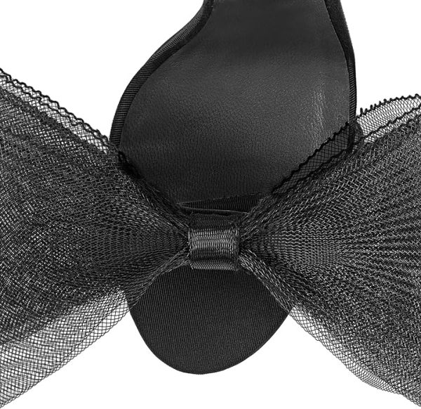 کفش Coutgo Womens' One Strap Heeled Sandals Open Toe Bow Knot Satin Ankle Buckle Stiletto Summer Shoes - تصویر 5
