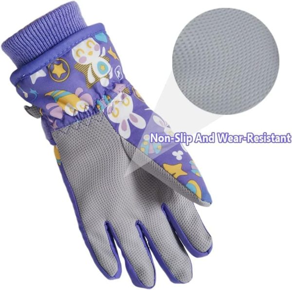 دستکش Kids Winter Gloves, Children Warm Stretchy Knitted Cuff Mittens for Boys and Girls Outdoor Sports Ski Cycling Running 4-6 Years - تصویر 5