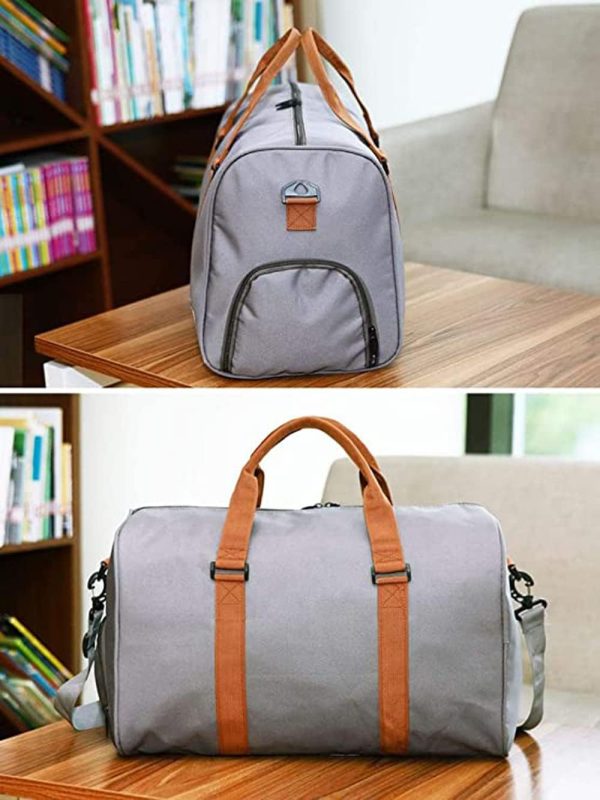 کیف ورزشی Sports Gym Bag with Shoes Compartment Large Capacity Gym Bag Travel Duffel Bag Multi Pocket Duffel Bag for Men and Women Workout Travel Grey - تصویر 5