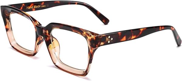 عینک FEISEDY Glasses Frame Womens Square Thick Eyeglasses Frame Classic Eyewear for Men B2461