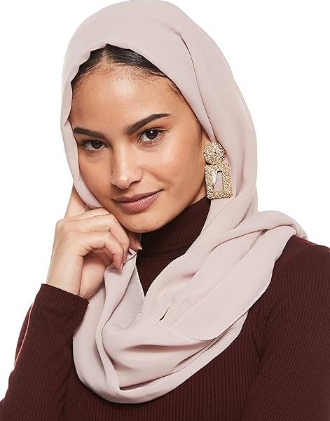 شالSHADOW Dujalil Chiffon Shailah Hijab Muslim Islamic Arab Scarf Headscarf Abaya Shawl Scarves Soft, One Size - 70 x 190-195 cm