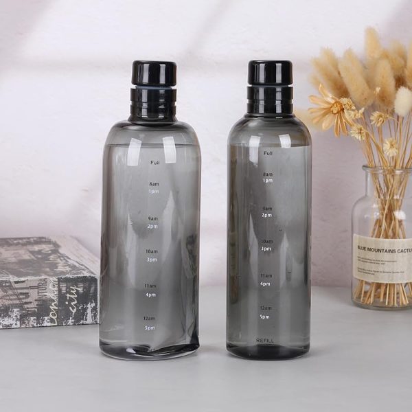 قمقمه DIALFA Leak-Proof BPA-Free Water Bottle with Time Marker, Large Capacity Plastics Drink Bottle for Office, Gym, Outdoor Sports (750 ml, black) - تصویر 5