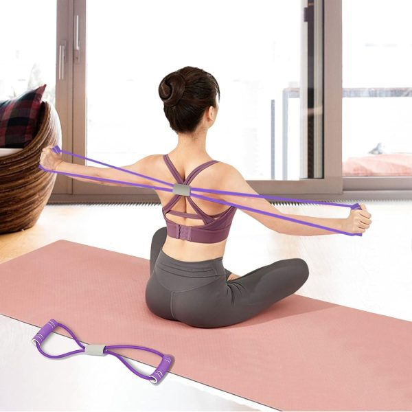 کش ورزشی UOEPOWA 2 Pack Figure 8 Fitness Resistance Band, Arm|Back Training Elastic Ropes Workout Chest Arm and Shoulder Stretch Bands Exercise Equipment for Physical Therapy, Pilates, Stretching - تصویر 6