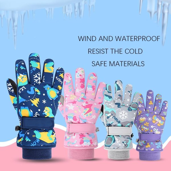 دستکش Winter Gloves for Boys, Kids Waterproof Snow Ski Mittens Kawaii Birthday Christmas Gift for Girls Windproof Warm Hand Glove for Snowboard - تصویر 6