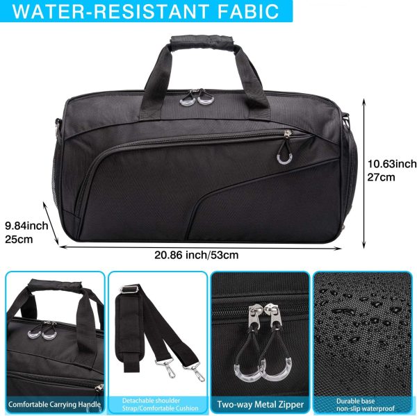 کیف ورزشی Kuston Sports Gym Bag with Shoes Compartment &Wet Pocket Gym Duffel Bag Overnight Bag for Men and Women - Black - تصویر 6