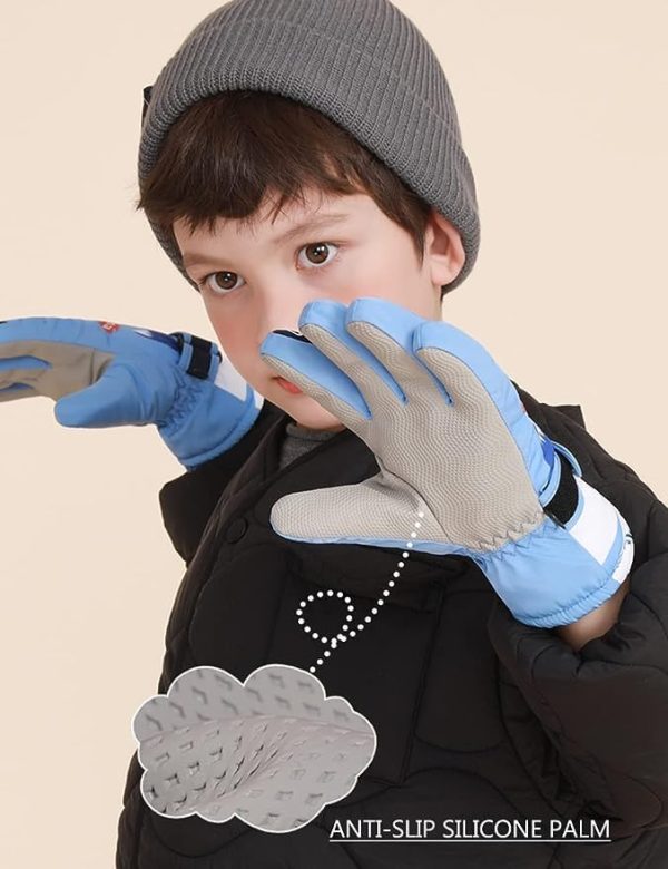 دستکش Cute Dinosaur Winter Gloves for Boys Kids Waterproof Snow Ski Mittens Kawaii Birthday Christmas Gift for Girls Windproof Warm Hand Glove for Snowboard - تصویر 6