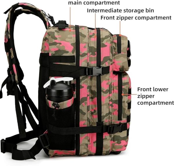 کیف ورزشی SickSock Crossfit Gym Tactical Backpack for Men and Women 45L Large Rucksack Army Assault Pack Molle Hiking Outdoor Bag Backpacks - تصویر 6