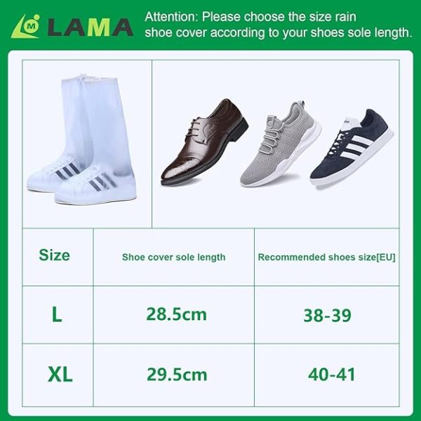 بوتXspring Waterproof Shoe Coves, PVC Reusable Rain Boot Shoe Covers with Zipper and Waterproof Layer, Non Slip Shoe Covers, Transparent Rubber Rain Shoes Cover for Cycling Outdoor, Camping, Women, Men - تصویر 4