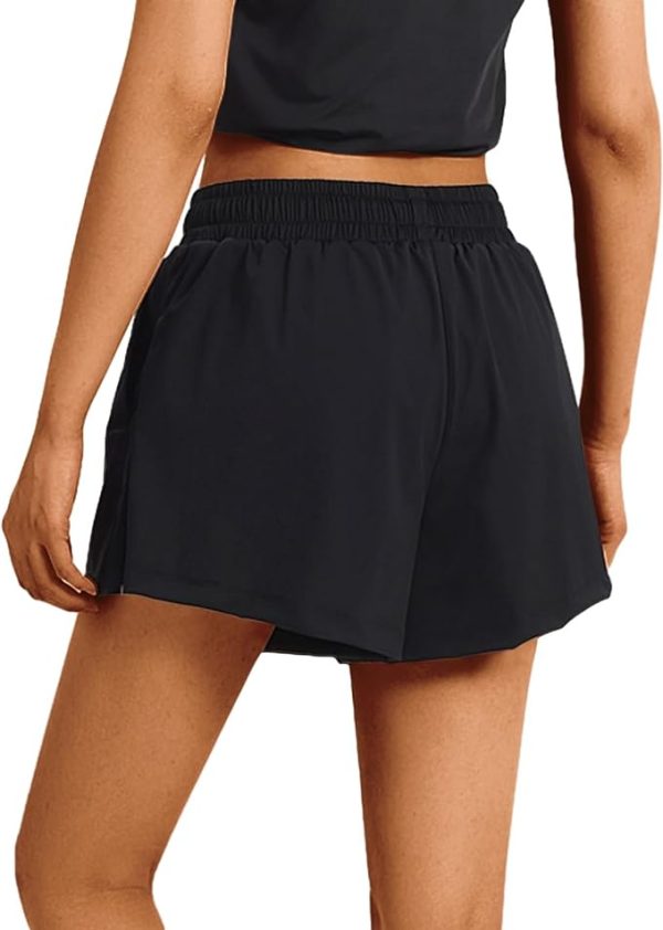 شلوارک زنانه ورزشی Qiqilyly Womens Workout Shorts 2 in 1 Running Shorts Yoga Athletic Gym Exercise Quick Dry Loose Comfy Shorts with Pockets - تصویر 4
