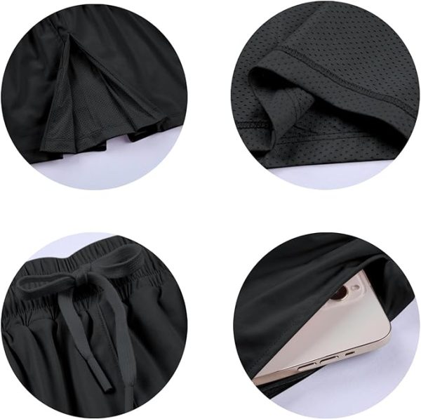 شلوارک زنانه ورزشی Qiqilyly Womens Workout Shorts 2 in 1 Running Shorts Yoga Athletic Gym Exercise Quick Dry Loose Comfy Shorts with Pockets - تصویر 8