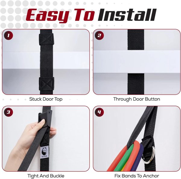 کش ورزشی Resistance Bands - Door Anchor Strap Upgraded 200lbs Anti Snap Tube Workout Bands For Working Out Men And Women 14pcs Exercise Bands With Door Anchor Ankle Straps Training Manual And String Bag - تصویر 7