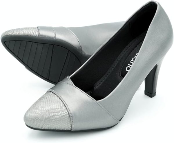 کفش Women's High Heels Pumps Shoes | Pointed Toe, Comfortable, Casual Slip-On Kitten Heels for Girls & Ladies | Lightweight Women's Fashion Shoes for Party Bride Wedding Dress Platform Heels Shoes - تصویر 9