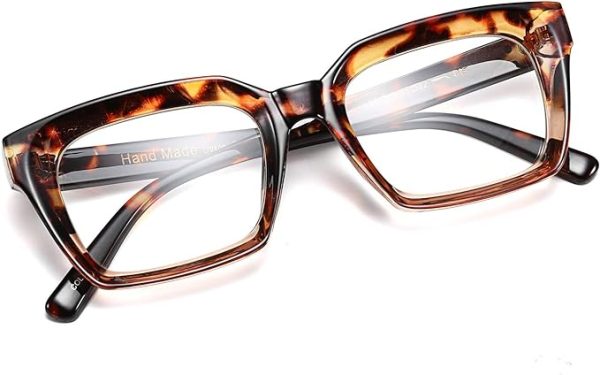 عینک FEISEDY Glasses Frame Womens Square Thick Eyeglasses Frame Classic Eyewear for Men B2461 - تصویر 8