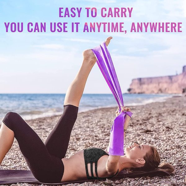 کش ورزشی SKY-TOUCH Latex Resistance Exercise Band 5Pcsexercise Bands For Physiotherapy, Strength Training & Fitness Workouts, Pilates, Stretching And Yoga Physical Therapy Fitness - تصویر 7