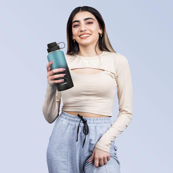 قمقمه HUBBL 946ml Large Capacity Leakproof Fruit Infuser Water Bottle, 24hrs Vacuum Insulation, Double Layer Detox Bottle, Stainless Steel Bottle, Water Bottle for Home Gym Outdoor Travel Bottle, BPA Free - تصویر 6