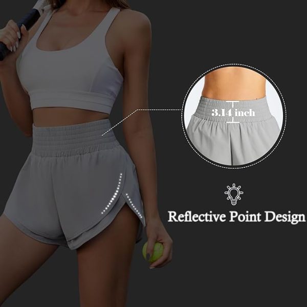 شلوارک زنانه ورزشی BMJL Women's Workout Shorts Booty Gym Elastic Running Shorts Breathable Waistband Athletic Short Pants - تصویر 5