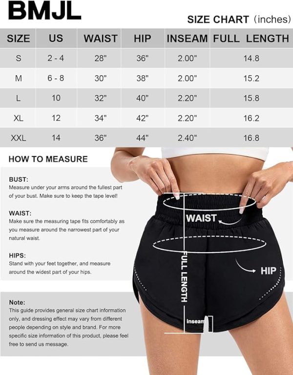 شلوارک زنانه ورزشی BMJL Women's Workout Shorts Booty Gym Elastic Running Shorts Breathable Waistband Athletic Short Pants - تصویر 6