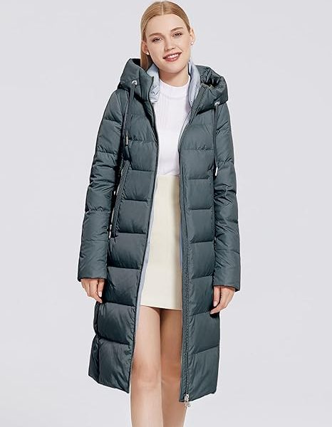 بارونیXuehaya Women Long Puffer Coat Winter Hooded Zip Jacket Quilted Long Sleeve Knee Length Outerwear with Pocket