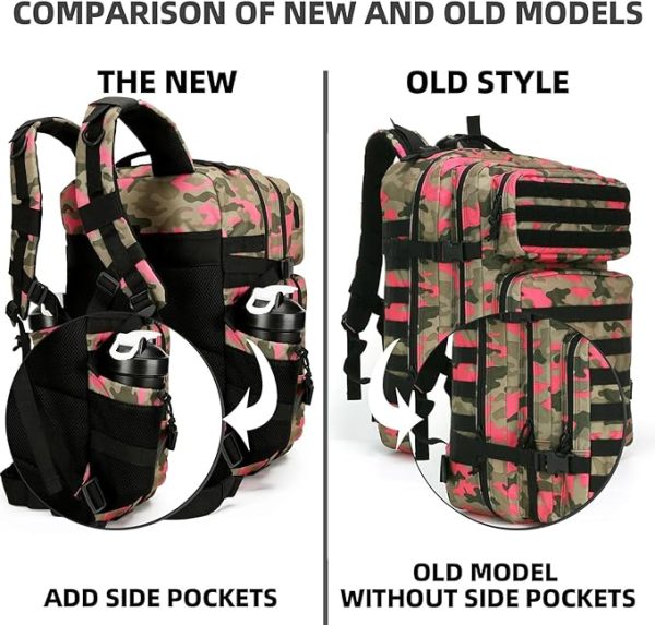 کیف ورزشی SickSock Crossfit Gym Tactical Backpack for Men and Women 45L Large Rucksack Army Assault Pack Molle Hiking Outdoor Bag Backpacks - تصویر 8