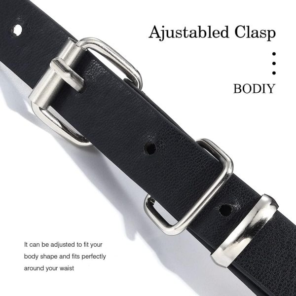 کمربند TERRIFI Punk Women Waist Belts PU Leather Fashion Body Chain Belt Rave Accessories Belt Adjustable Goth - تصویر 10