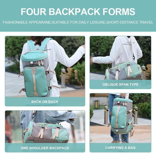 کیف ورزشی SKADE Gym Duffle Bag for Women Lightweight Backpack Travel Weekender Bag Sport Duffel Bags with Shoes Compartment for Traveling Sporting Hiking - تصویر 8