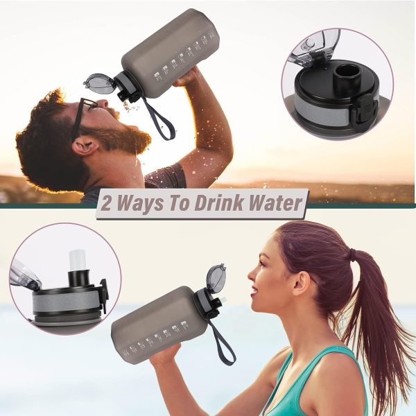 قمقمه Big Water Bottle 2.2 Litre with Handle Leak Proof BPA Free Large Capacity Daily Drinks Jug for Gym Fitness - تصویر 8