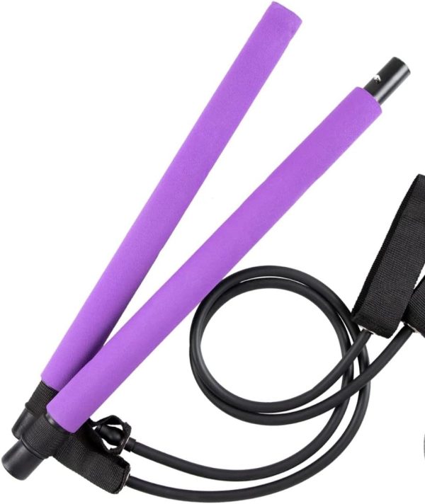 کش ورزشی Serenily Pilates Bar Kit with Resistance Bands - Exercise Fitness Pilates Equipment for Women & Men Multifunctional Pilates Bar, Portable Resistance Band Bar for Full Body Shaping Home Gym Workout bar - تصویر 9