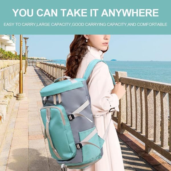 کیف ورزشی SKADE Gym Duffle Bag for Women Lightweight Backpack Travel Weekender Bag Sport Duffel Bags with Shoes Compartment for Traveling Sporting Hiking - تصویر 9