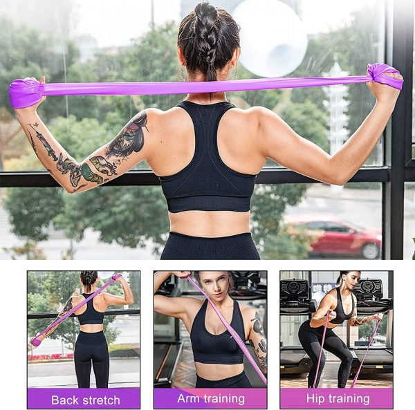 کش ورزشی SKY-TOUCH Latex Resistance Exercise Band 5Pcsexercise Bands For Physiotherapy, Strength Training & Fitness Workouts, Pilates, Stretching And Yoga Physical Therapy Fitness - تصویر 9