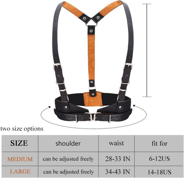 کمربند TERRIFI Punk Women Waist Belts PU Leather Fashion Body Chain Belt Rave Accessories Belt Adjustable Goth - تصویر 11