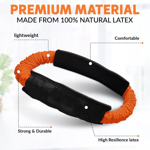 کش ورزشی Set of 3 Latex Sleeve Loop Resistance Bands Light to Heavy weight (20, 30 and 40 lb) with Carrying Case. Exercise for Stretching, Strength Training, Physical Therapy, Yoga, Workout for Legs - تصویر 5