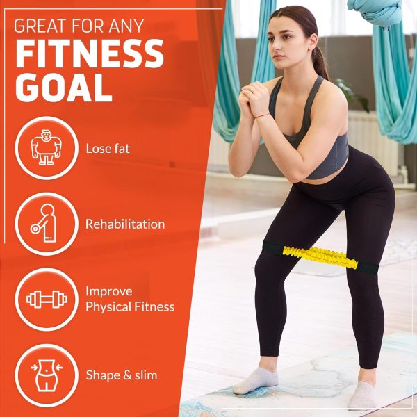 کش ورزشی Set of 3 Latex Sleeve Loop Resistance Bands Light to Heavy weight (20, 30 and 40 lb) with Carrying Case. Exercise for Stretching, Strength Training, Physical Therapy, Yoga, Workout for Legs - تصویر 6