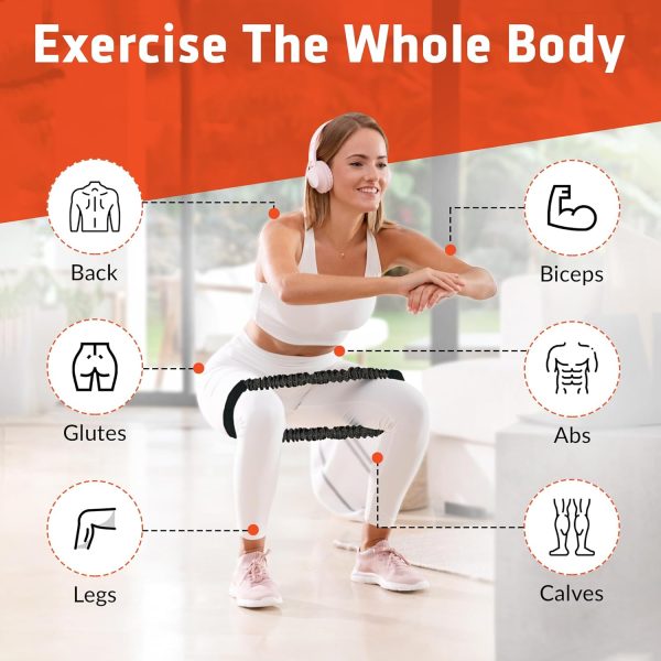 کش ورزشی Set of 3 Latex Sleeve Loop Resistance Bands Light to Heavy weight (20, 30 and 40 lb) with Carrying Case. Exercise for Stretching, Strength Training, Physical Therapy, Yoga, Workout for Legs - تصویر 8