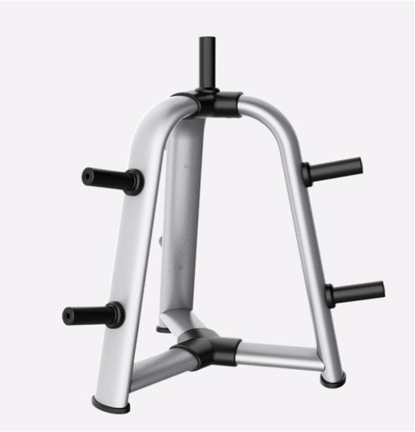 وسایل باشگاه خانگی  1441 Fitness Weight Plate Rack Tree Storage Stand for 2 inch Olympic Bumper Plates, Heavy Duty Standard Non-Slip Plate Holder for Home & Gym Equipment (Black)