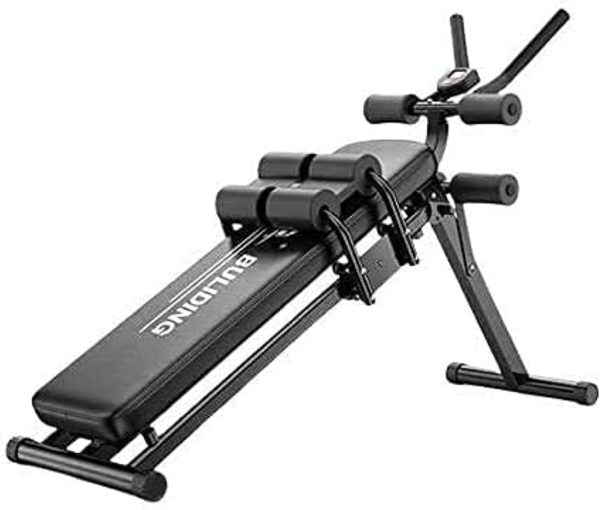 وسایل باشگاه خانگی ULTIMAX Sit Up Bench, Incline Decline Bench with Resistance Bands Workout Full Body for Home Gym, Abdominal Exercise Equipment, Suitable Men and Women, Black