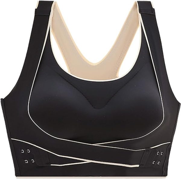 نیم تنه ورزشی Dress Cici Full Coverage Push Up Bra With Front Pushup Adjustable Hook, Seamless, Longline High Support Sports Bra