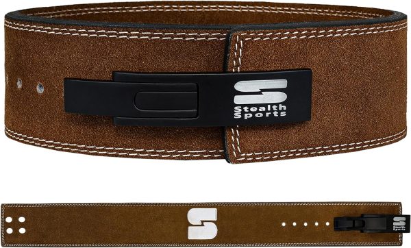 کمربند ورزشی Weight Lifting Belt – Genuine Leather 10MM Thick Powerlifting Lever Belt 4-inch Wide Back Support Workout Belt Men Women Gym Belt with Lever Buckle Bodybuilding Deadlift Squat