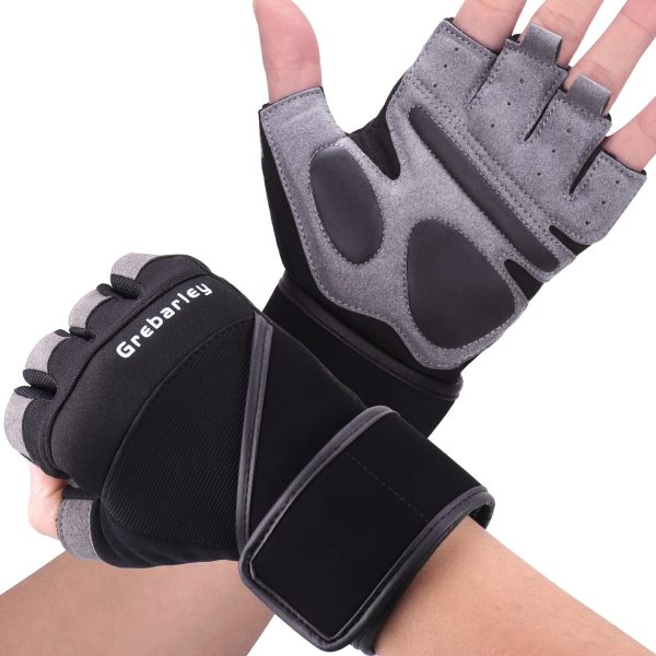 دست کش ورزشی Grebarley Fitness Gloves, Training Gloves for Men and Women - Fitness Gloves for Strength Training, Bodybuilding, Weight Sports and Crossfit Training