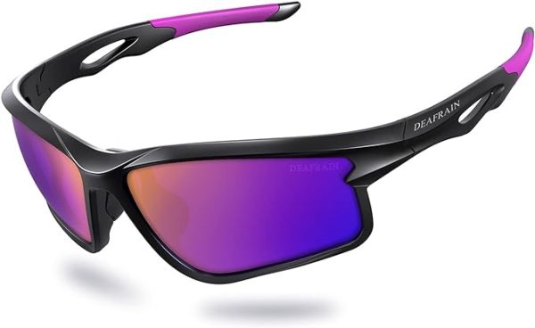 عینک آفتابی ورزشی Polarized Sports Sunglasses for Men Women Cycling Running Driving Fishing Glasses TR90 Unbreakable Frame UV Protection