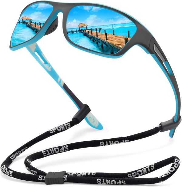 عینک آفتابی ورزشی KASTWAVE Polarized Sports Sunglasses for Men Women, Cycling Sunglasses, Safety Sport Sunglasses, UV Protection Sunglasses for Driving Fishing Cycling Outdoor Sports